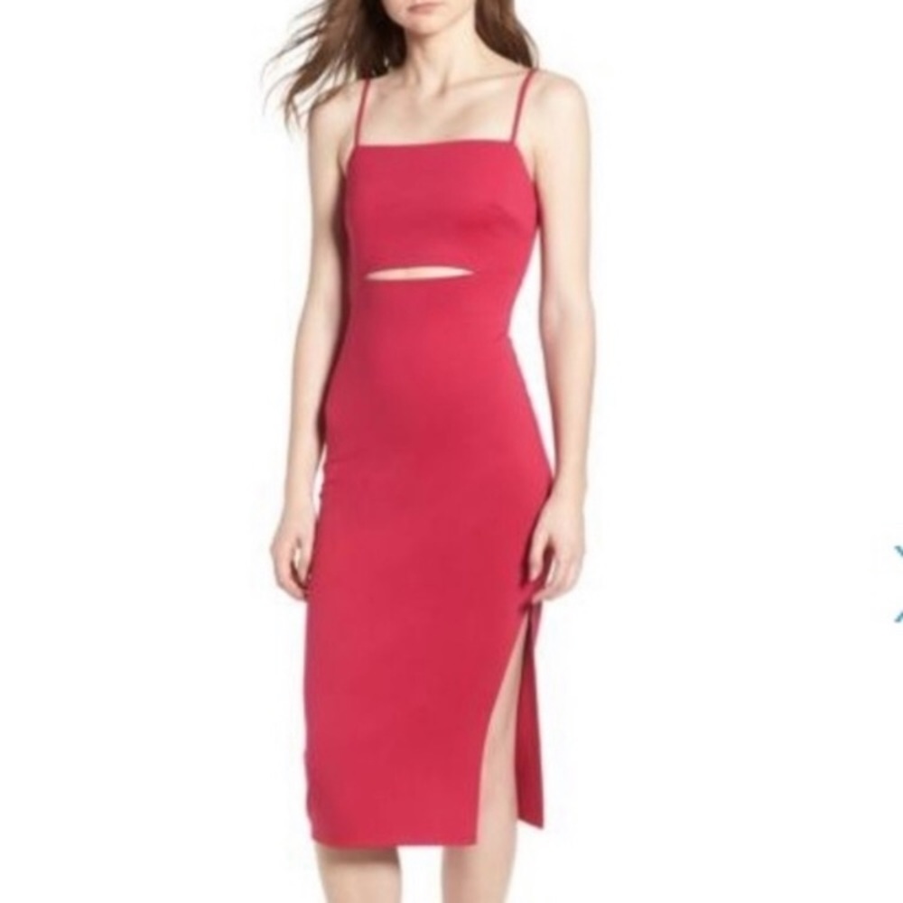 Soprano hot pink midi dress with cutout